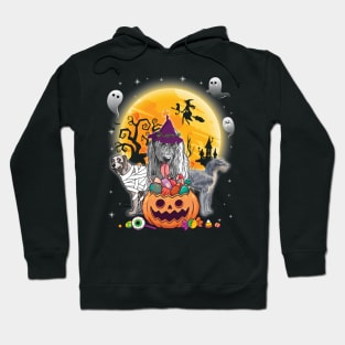 Irish Wolfhound Dog Mummy Witch Moon Ghosts Happy Halloween Thanksgiving Merry Christmas Day Hoodie